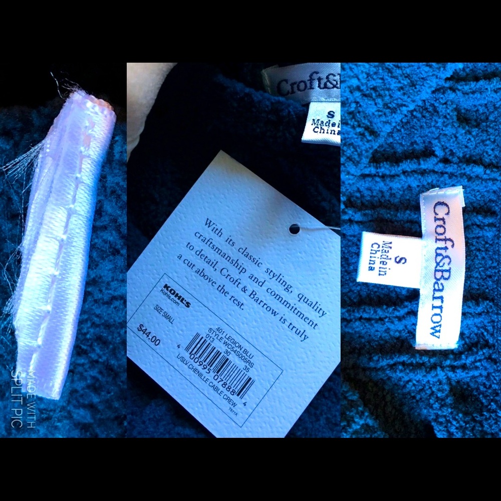 CROFT & BARROW Soft Sweater Small Blue Women’s - Picture 6 of 16